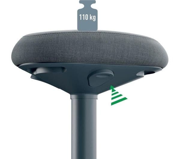 LEITZ Ergo Active Sit-Stand Stool - Dark Grey - Image 4