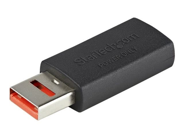 StarTech.com Secure Charging USB Data Blocker Adapter, Male to Female USB-A Charge-Only Adapter, No-Data Charge/Power-Only Adapter for Phone/Tablet, Data Blocking USB Protector Adapter - 5V, 2.4A (12 W) Max (USBSCHAAMF) - USB charge adapter - USB (power o - Image 1