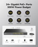 Cudy 26-Port Gigabit 24-Port PoE+ Unmanaged Ethernet Switch, GS1026PS2 - Black thumbnail 8