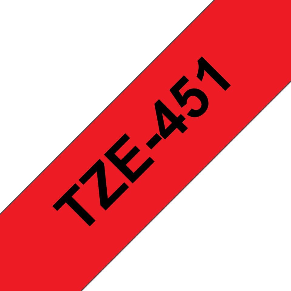 Brother TZE-451 label-making tape Black on red TZ - Image 1