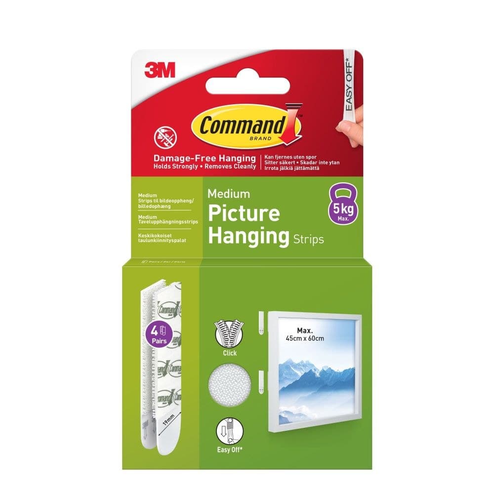 Command Pack of 4 Medium Picture Hanging Strips White