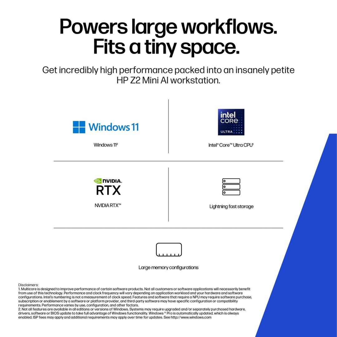 HP Z2 Mini G1i Intel® Core Ultra 9 285K 32GB RAM 1TB SSD RTX 2000 Ada Windows 11 Pro Mini PC - Image 7