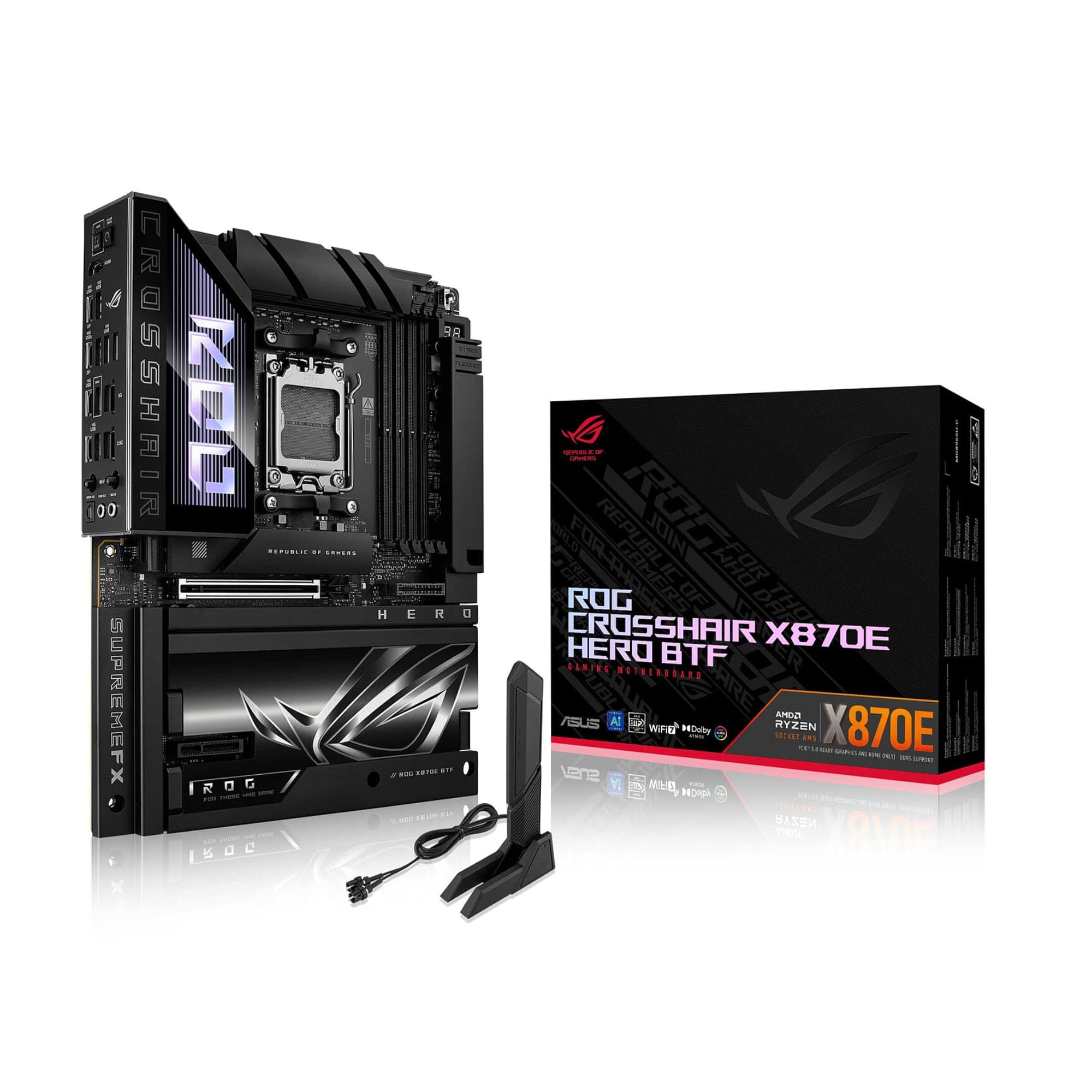 ASUS ROG CROSSHAIR X870E HERO BTF AMD X870E Socket AM5 ATX Motherboard