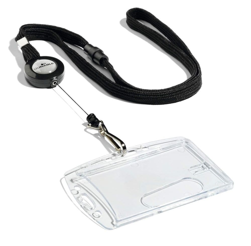 Durable Soft Breakaway Lanyard with Retractable Badge Reel PK10 Black