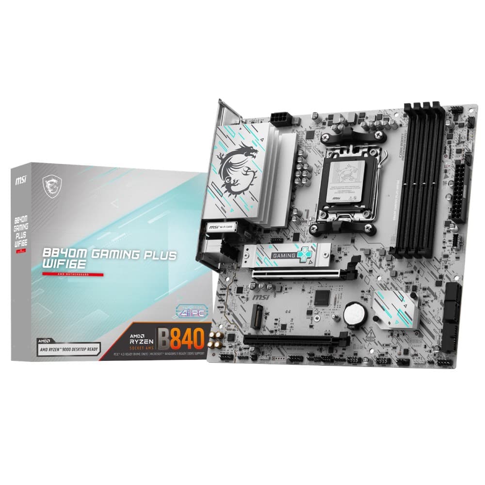 MSI B840M GAMING PLUS WIFI6E micro ATX AMD Socket AM5 Motherboard - Image 1