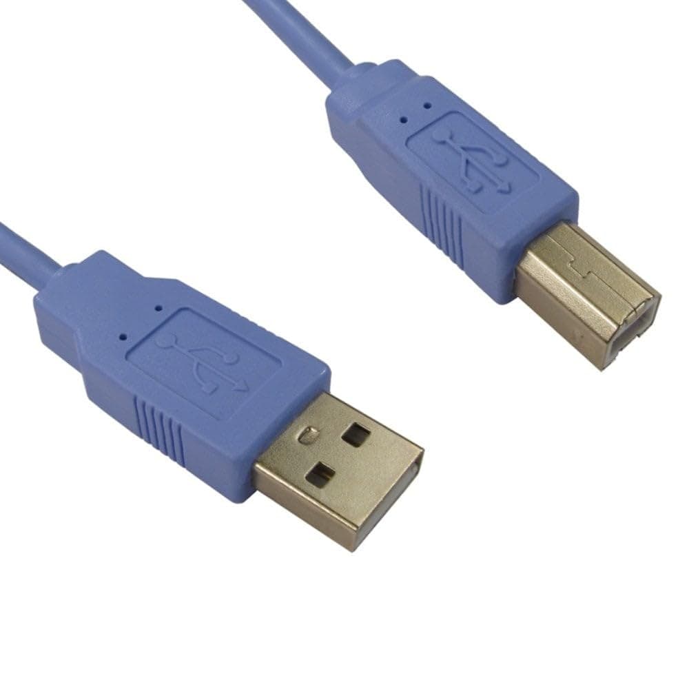 Cables Direct 1.8m USB 2.0 Type A to Type B Cable in Blue - Image 1