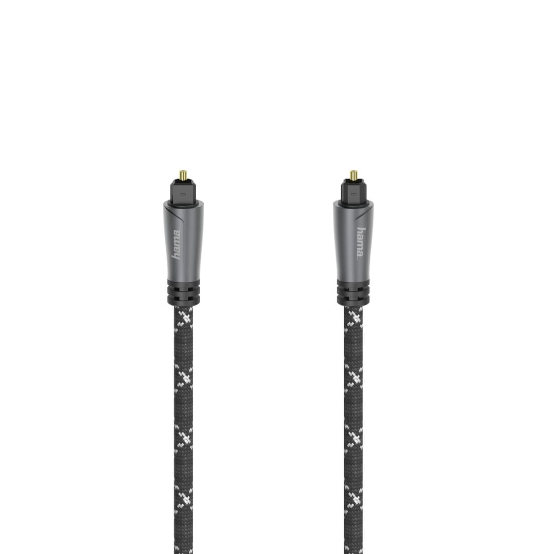 Hama Audio Optical Fibre Cable, ODT Plug (Toslink), Metal, Black - 3 m - Image 1