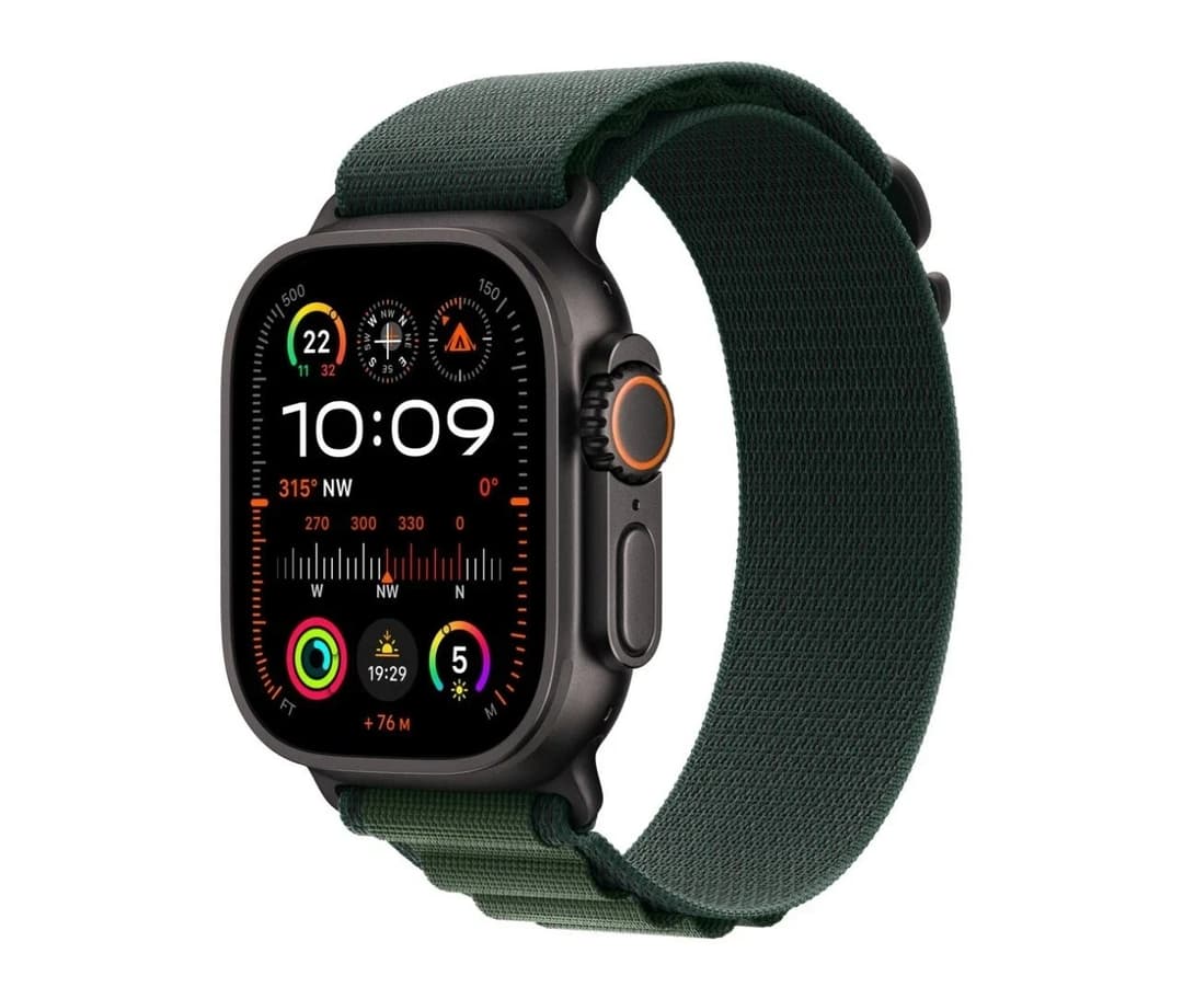 Genuine Apple Watch Ultra Alpine Loop Band Strap 49mm 46mm 45mm Dark Green Black Titanium - Image 1