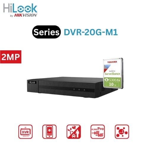 HiLook DVR-204G-M1/T 4-ch 1080p Lite 1U H.265 DVR