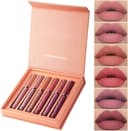 6 Pcs Matte Liquid Lipstick Set Nude Lip Gloss Non-Stick Cup Not Fade Waterproof Long Lasting Lip Sticks Gift For Make Up Women (Set B) thumbnail 1