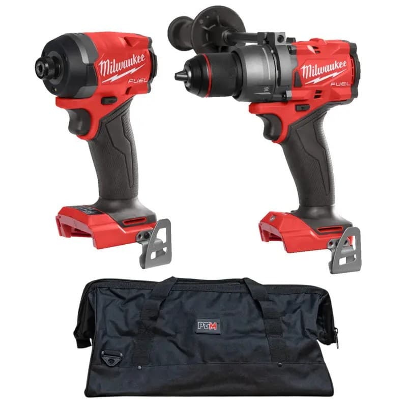 Milwaukee M18FPD3-0 18V Fuel Combi Drill & M18FID3-0 18V Fuel Impact Driver Twin Pack - Naked, Body Only (No Batteries or Charger) With PTM Bag - Image 1