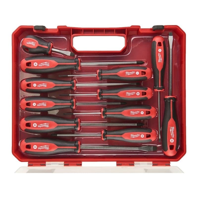 Milwaukee 4932472003 12 Piece Hi-Leverage Handle Screwdriver Set - Magnetic Tip