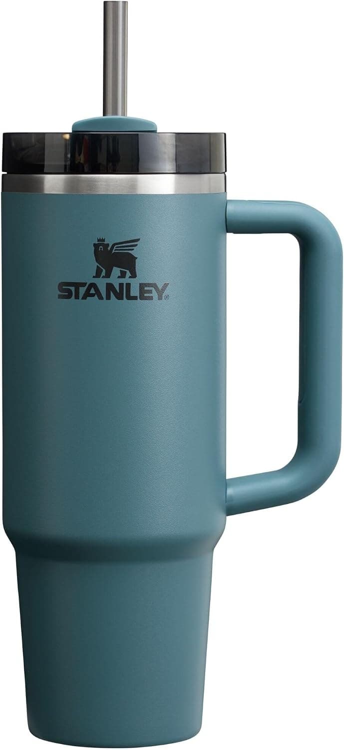 Stanley Quencher H2.0 FlowState Stainless Steel Vacuum Insulated Tumbler with Lid and Straw for Water, Iced Tea or Coffee, Smoothie and More, Blue Spruce, 30oz, 10-11825-048