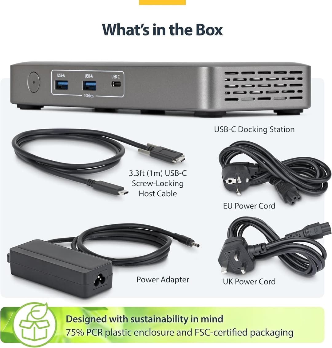 StarTech USB4 Universal Dock Dual 4K 144Hz 8K 60Hz DisplayPort 100W Passtrough - Image 7