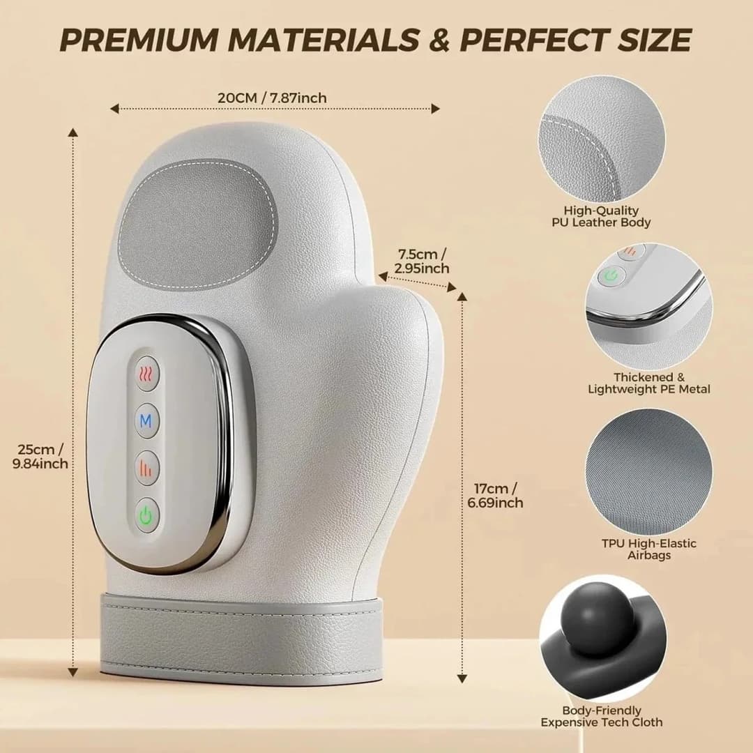 Smart Hand Massager with Heat – Airbag Compression, - Image 4