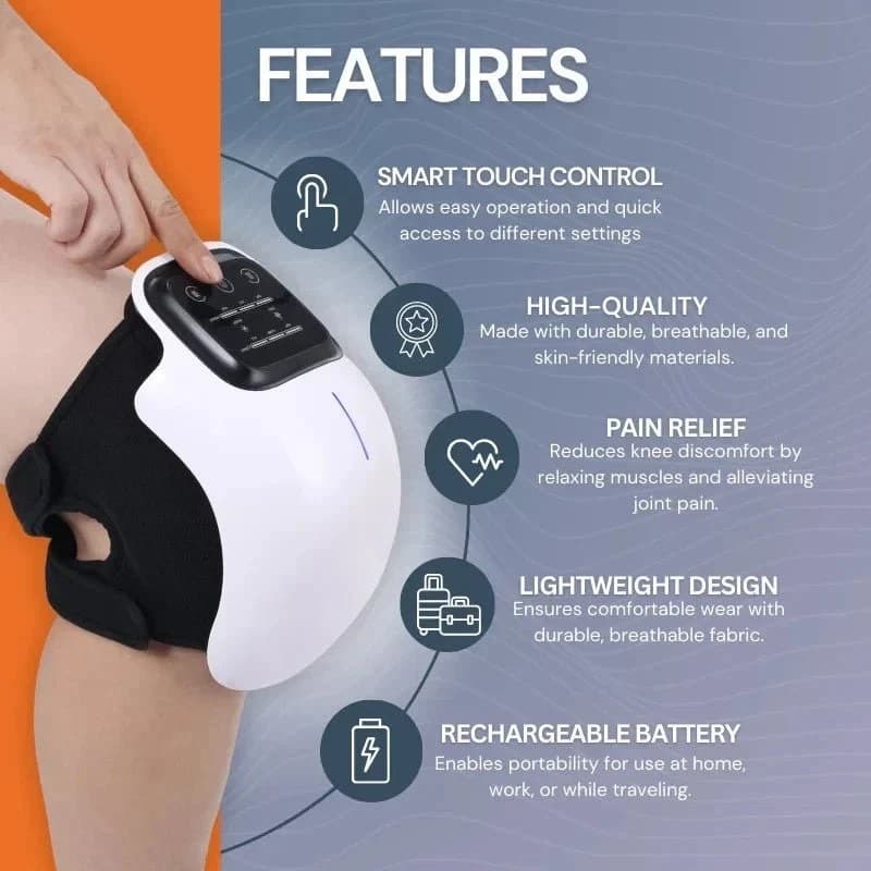 Knee Massager Joint Pain Relief, Massager with Heat, Cordless, Vibration, Electric Knee Brace Support Wrap for Home Office Use, Gifts for Women,Men, Mom,Dad - Image 5