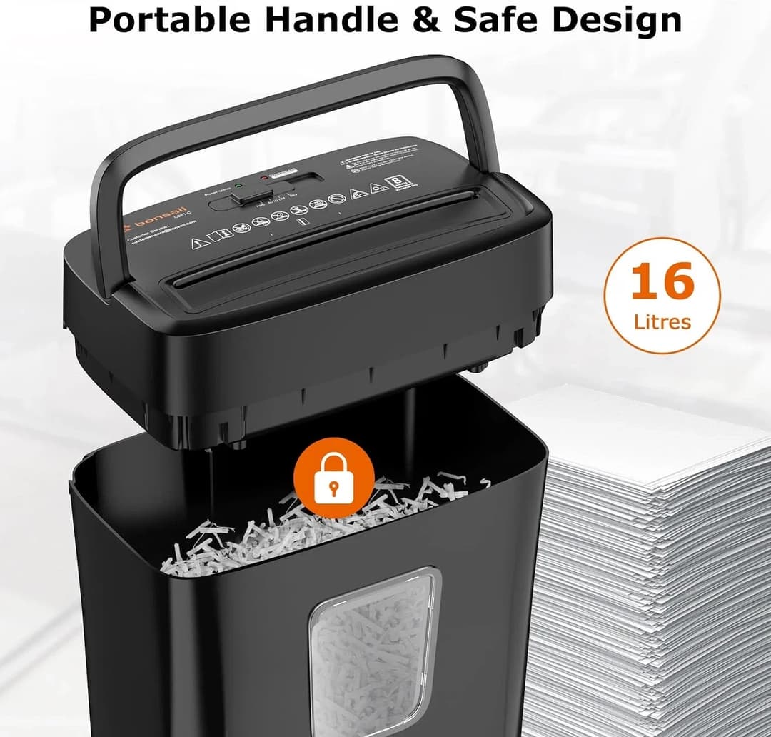 Bonsaii 8-Sheet Cross-Cut Paper Shredder for Home Office,P-4 Security C261-C - Image 7