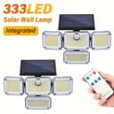Solar LED Motion Sensor Security Light Outdoor Waterproof Wall Flood Garden Lamp Pack of 2 thumbnail 1