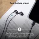 Sennheiser CX 80U – Wired In-ear Headphones, USB C Connection, In-line One-Button Smart Remote with Microphone, Closed Earbuds for Passive Noise Cancelling – Black thumbnail 7