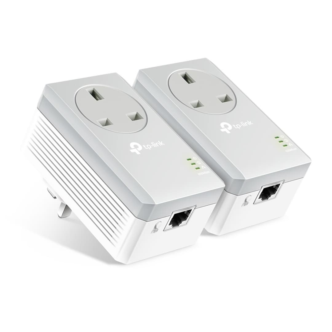 TP-Link TL-PA4010PKIT AV600 Passthrough Powerline Adapter, 100Mbps Powerline Network Adapters with Ethernet Ports - Image 1