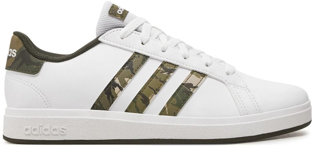 Adidas Grand Court 2.0 K Junior Girls Boys Trainers White Green UK 6 Womens - Image 2