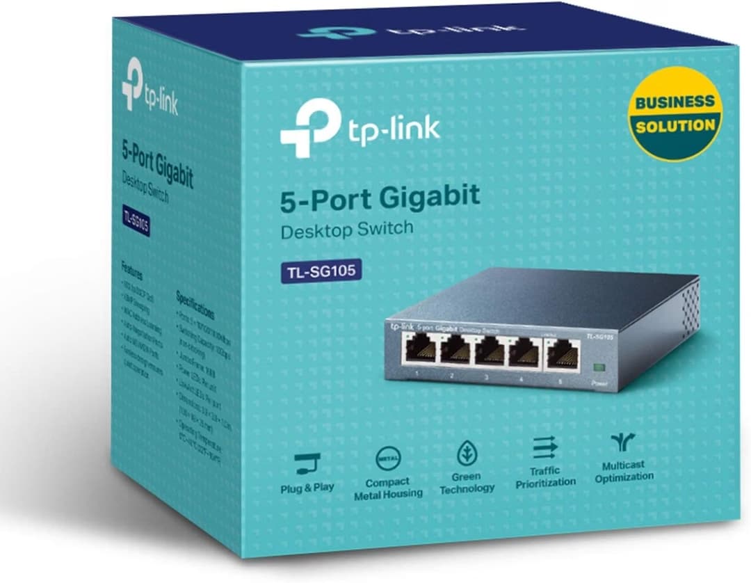 TP-Link TL-SG105S 5 Port Gigabit Ethernet Network Switch, Ethernet Splitter 1 to 4 - Image 2