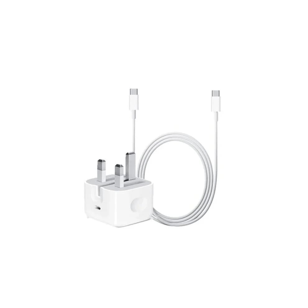 Official Apple iPhone 20W USB-C Power Adapter ,Fast Charger – 15/16/17 + 1M Woven USB-C Cable - Image 1