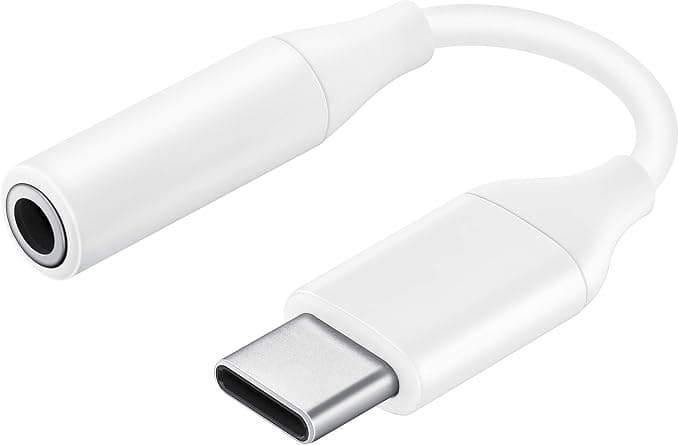 USB-C to 3.5mm Jack Audio Adapter Samsung White Compact Quality Sound