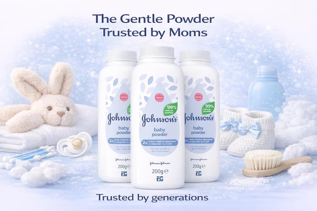 Johnson's Baby Powder Natural Cornstarch, 200g (Pack of 3), 600g Total Multipack – Talc-Free, 99% Natural Powder, Clinically Proven Mildness for Delicate Skin - Image 2