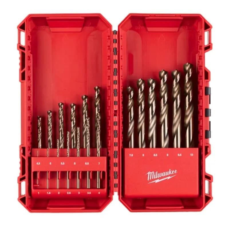 Milwaukee 4932499764 Red Cobalt HSS Ground Metal Drill Bit Set - 19 Piece - Image 1