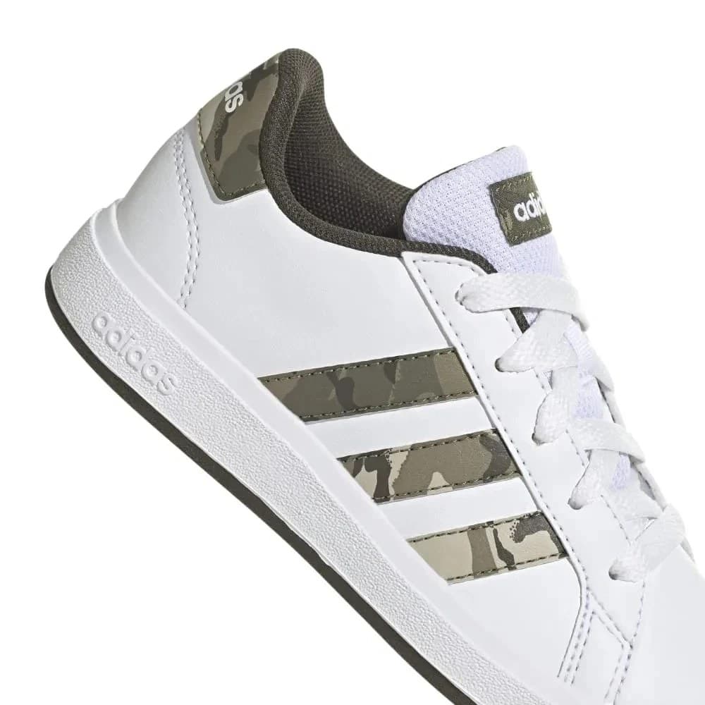 Adidas Grand Court 2.0 K Junior Girls Boys Trainers White Green UK 6 Womens - Image 3