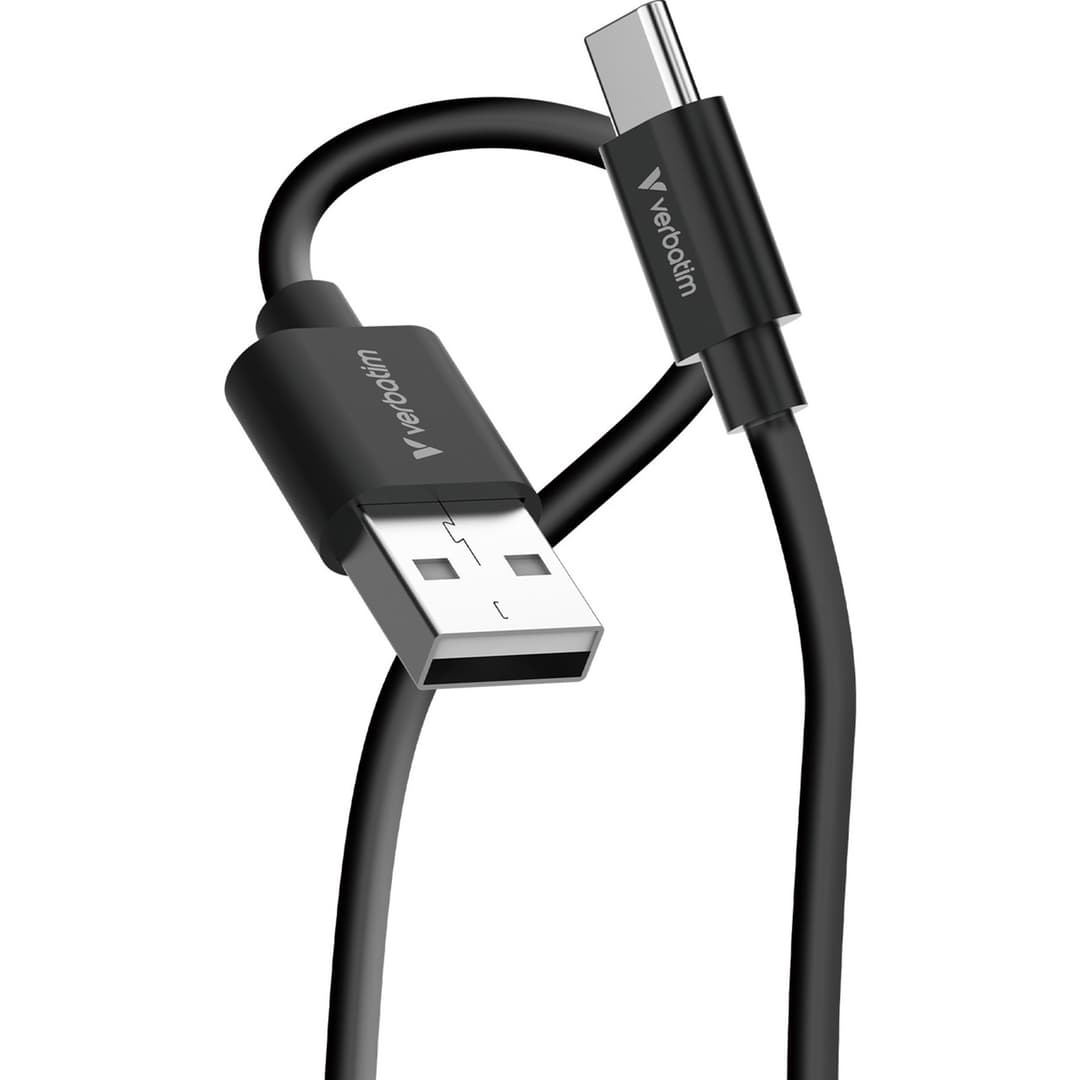 Verbatim Essentials Sync & Charge USB-A to C Cables (2 pack) Black & White,1m,18W QC, 480Mbps, Quick Charge 3.0 Support Up To 18W Charging - Image 3