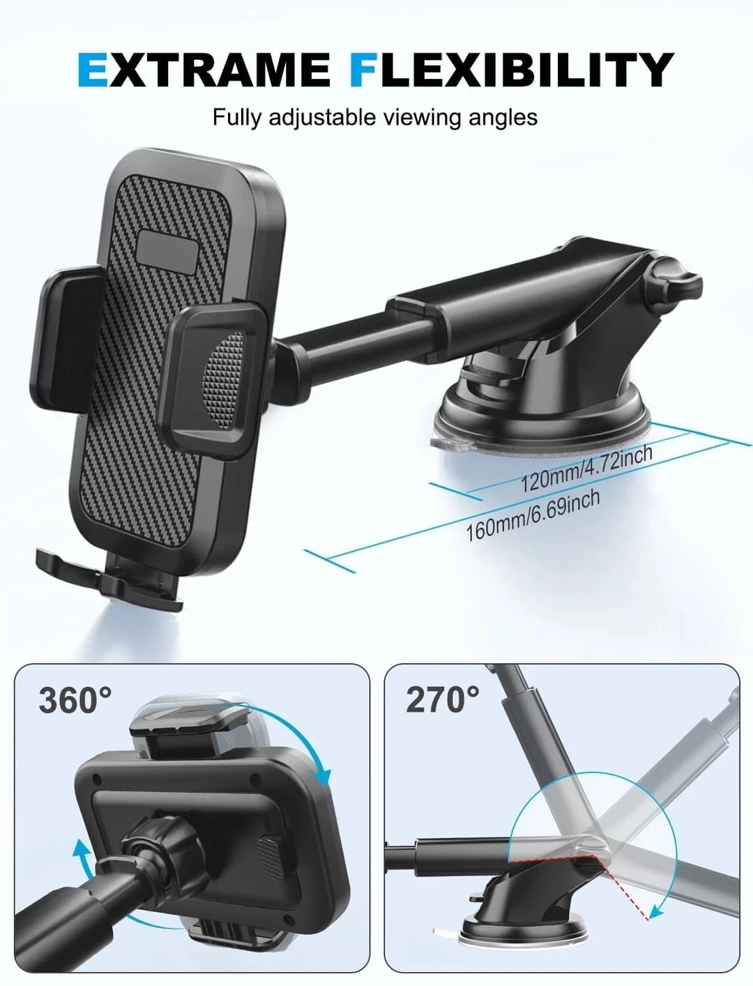Universal Car Phone Holder 360° Dashboard Windscreen Air Vent Mobile Mount Stand - Image 5