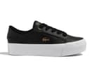 Lacoste Ziane Platform Womens Leather Trainers Black White Gold UK Size 4 thumbnail 3
