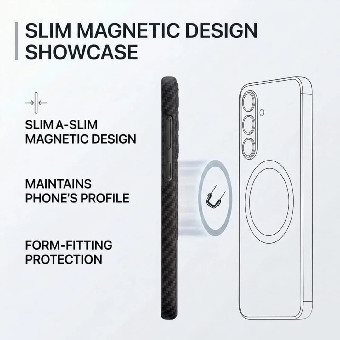 GENUINE SAMSUNG GALAXY S26+ Plus CARBON MAGNET CASE COVER (EF-KS947) - BLACK - Image 4