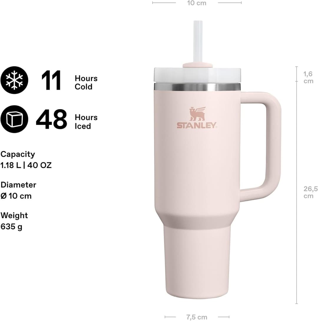 STANLEY 1913 Quencher H2.0 FlowState Tumbler 1.2L - Rose Quartz - Image 7