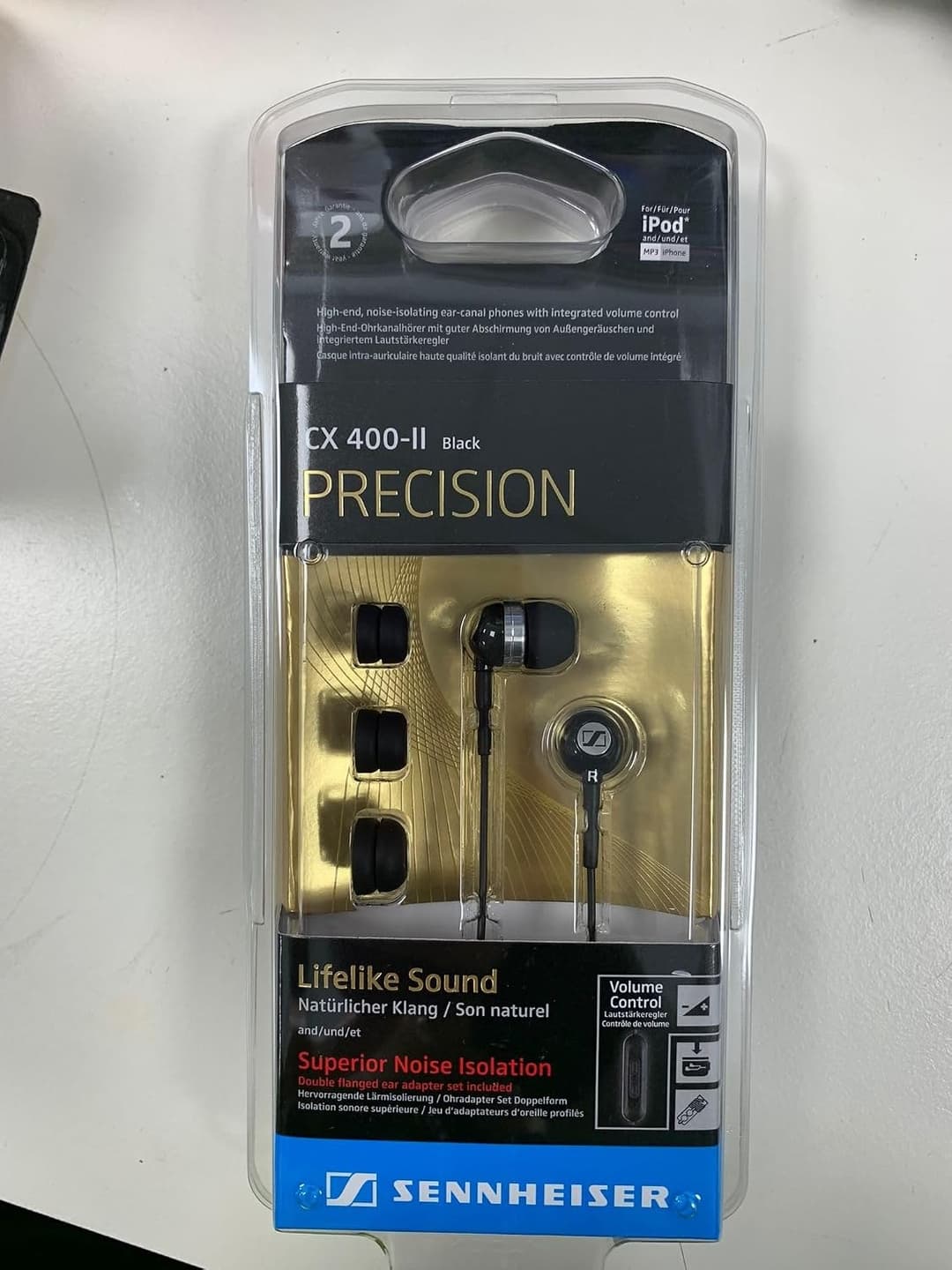 Sennheiser CX 400-II Precision In-Ear Stereo Headphones with 1.2 m Cable, 3.5 mm Jack, Carrying Case, Black - Image 1