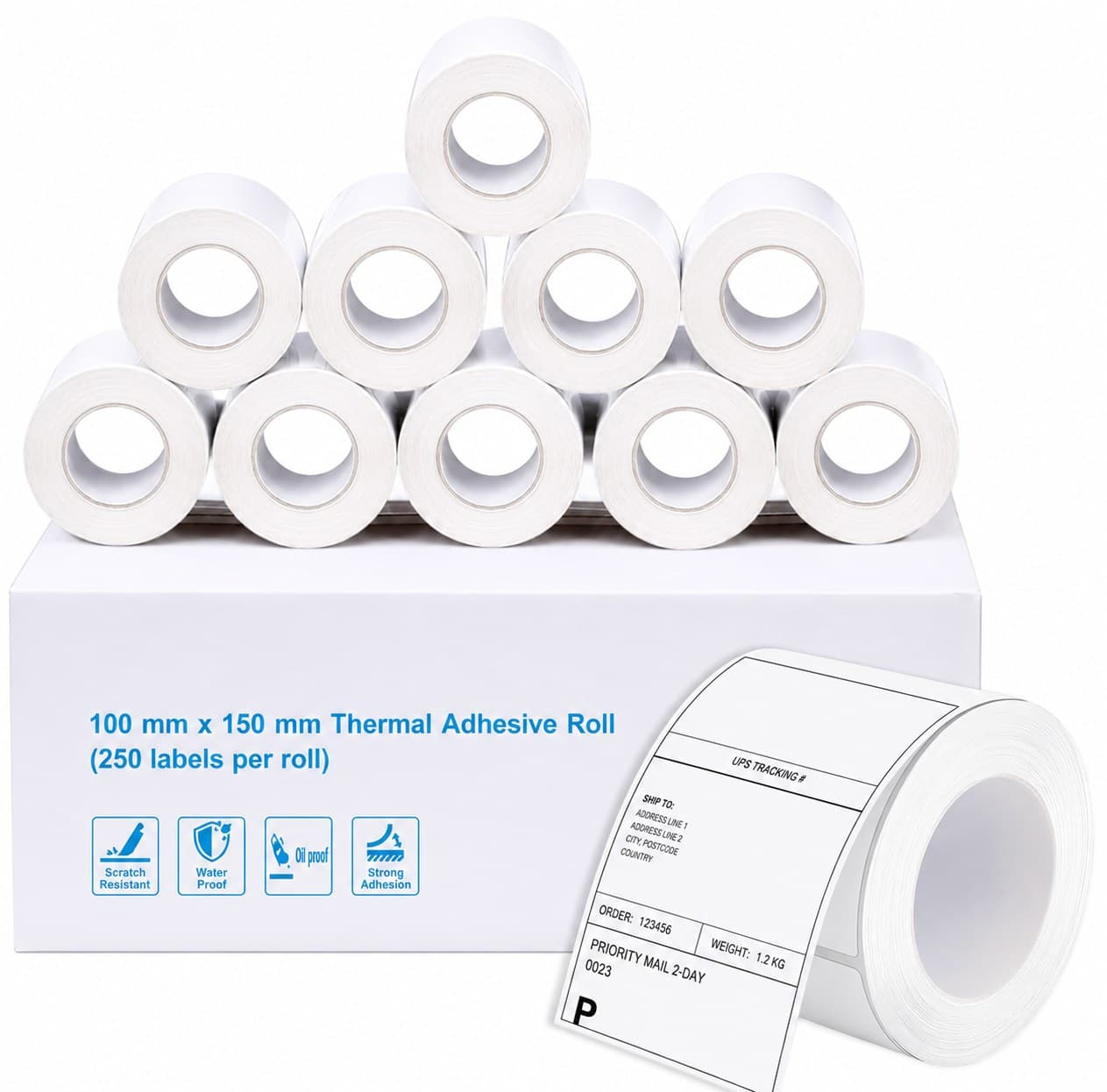 100 x 150 mm (4" x 6") Premium Coated Self-Adhesive Direct Thermal Label for Zebra