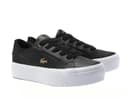 Lacoste Ziane Platform Womens Leather Trainers Black White Gold UK Size 4 thumbnail 8