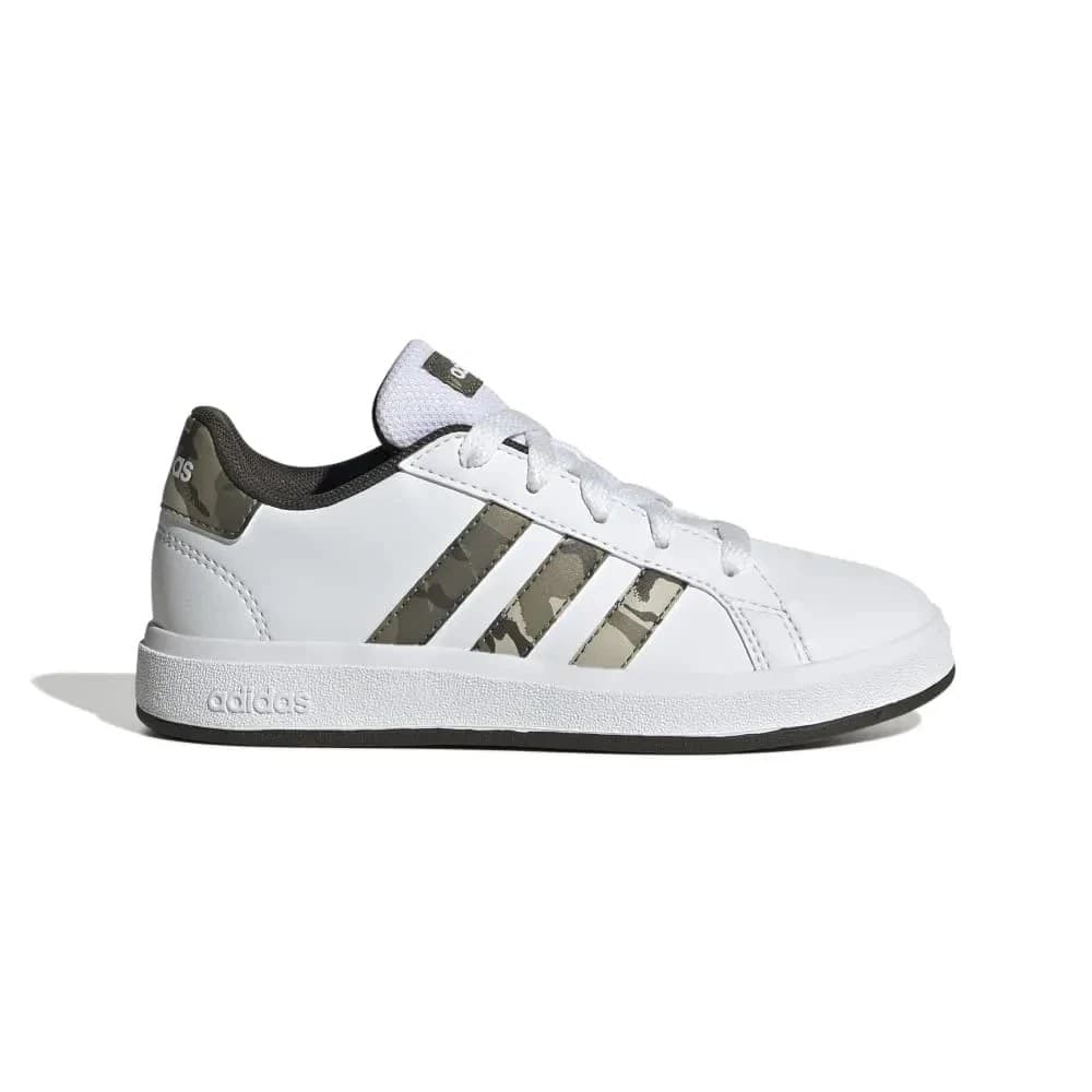 Adidas Grand Court 2.0 K Junior Girls Boys Trainers White Green UK 6 Womens - Image 4
