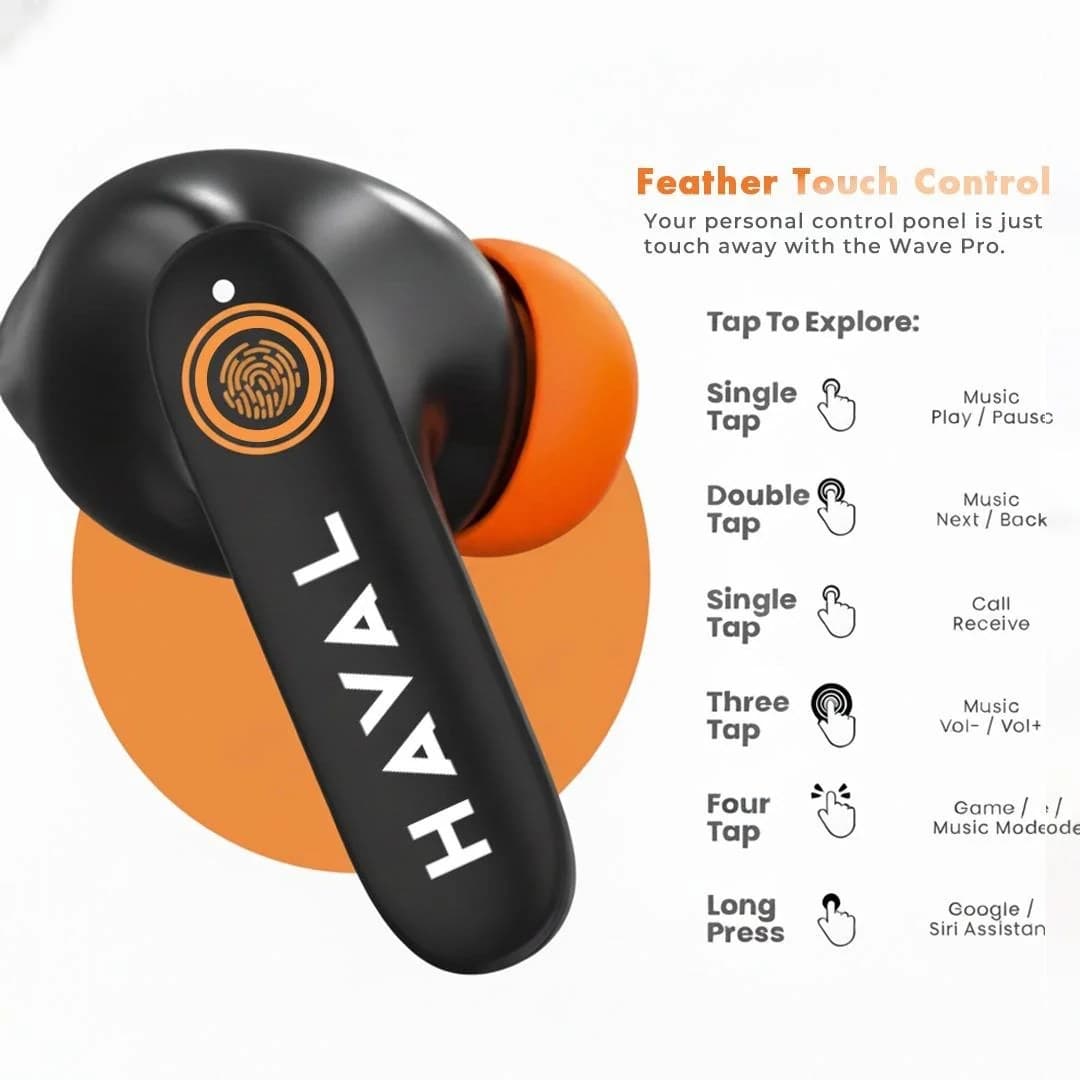 HAVAL Z40 Pro Wireless Earbuds, 4 ENC Noise Cancelling Mic,100h Playtime, Bluetooth 5.4 & IPX5 Waterproof, - Image 6