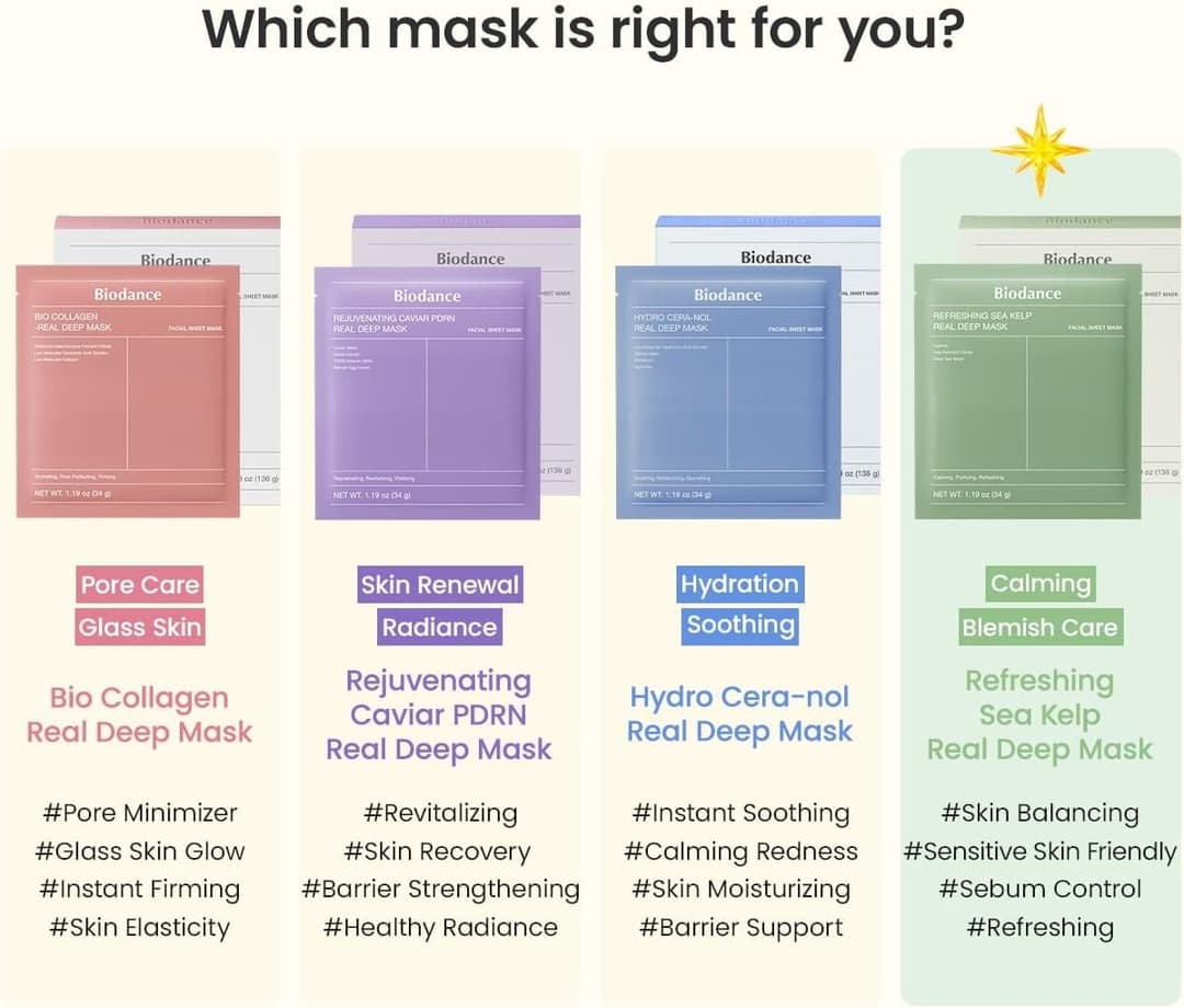 BIODANCE Sea Kelp Hydrogel Overnight Face Mask 4 PCs - Image 2