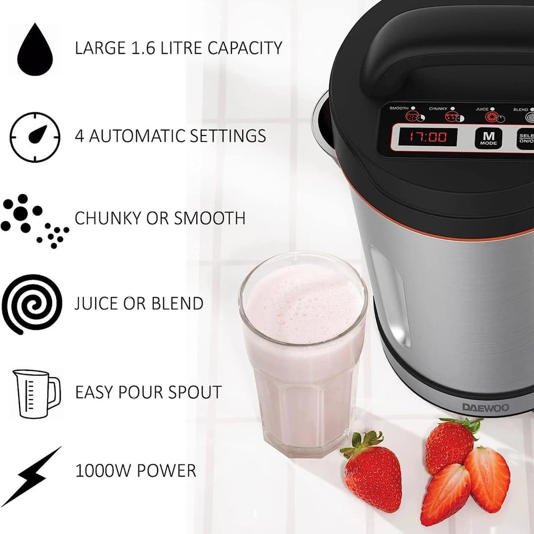 Daewoo Smoothie & Soup Maker Large Family Size Drink Soup Maker 1.6L - Image 4