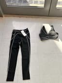 ALO Women's Black & White Tracksuit Set Sports Bra and Leggings Size S thumbnail 2