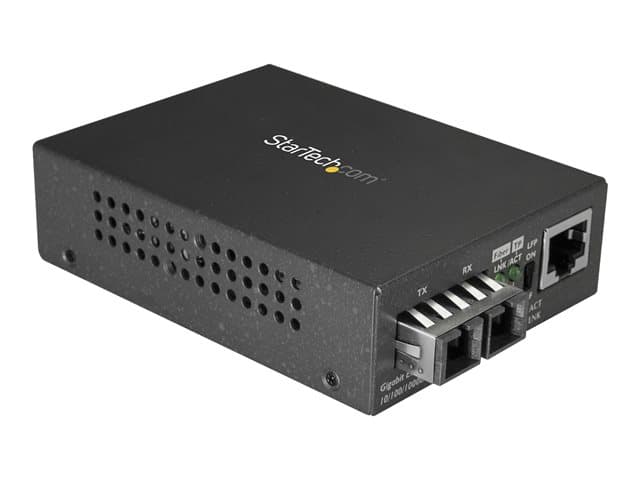 StarTech.com Multimode SC Fiber Media Converter for 10/100/1000 Network, 550m Range, Gigabit Ethernet, 850nm, Full Duplex Gigabit Ethernet Media Converter, Fiber Optic Media Converter - Ethernet Over Fiber (MCMGBSCMM055) - fibre media converter - 10Mb LAN - Image 1