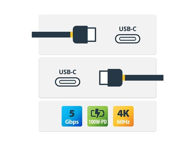 StarTech USB-C Cable 2m Black Grey - Image 7