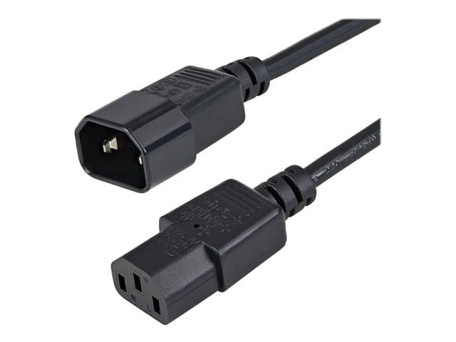 StarTech PXT1001M 1m Power Extension Cord Black - Image 3