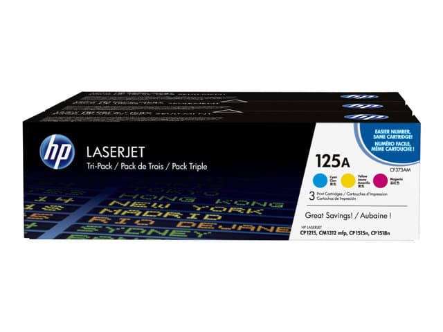 HP 125A - 3-pack - yellow, cyan, magenta - original - LaserJet - toner cartridge (CE259AM) - Image 4