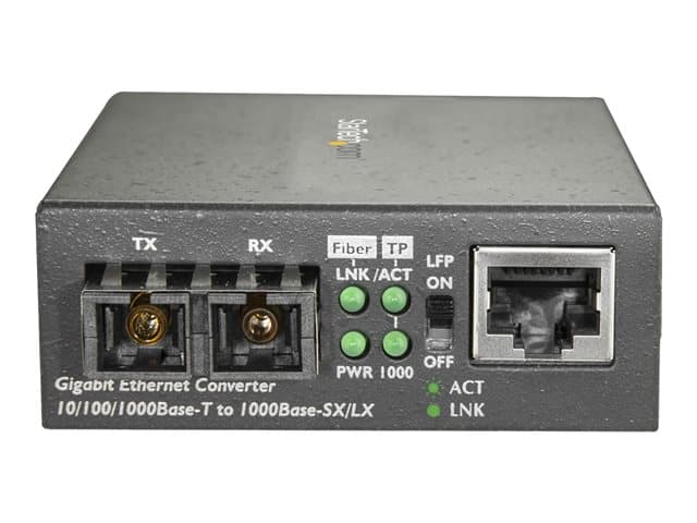 StarTech.com Multimode SC Fiber Media Converter for 10/100/1000 Network, 550m Range, Gigabit Ethernet, 850nm, Full Duplex Gigabit Ethernet Media Converter, Fiber Optic Media Converter - Ethernet Over Fiber (MCMGBSCMM055) - fibre media converter - 10Mb LAN - Image 2