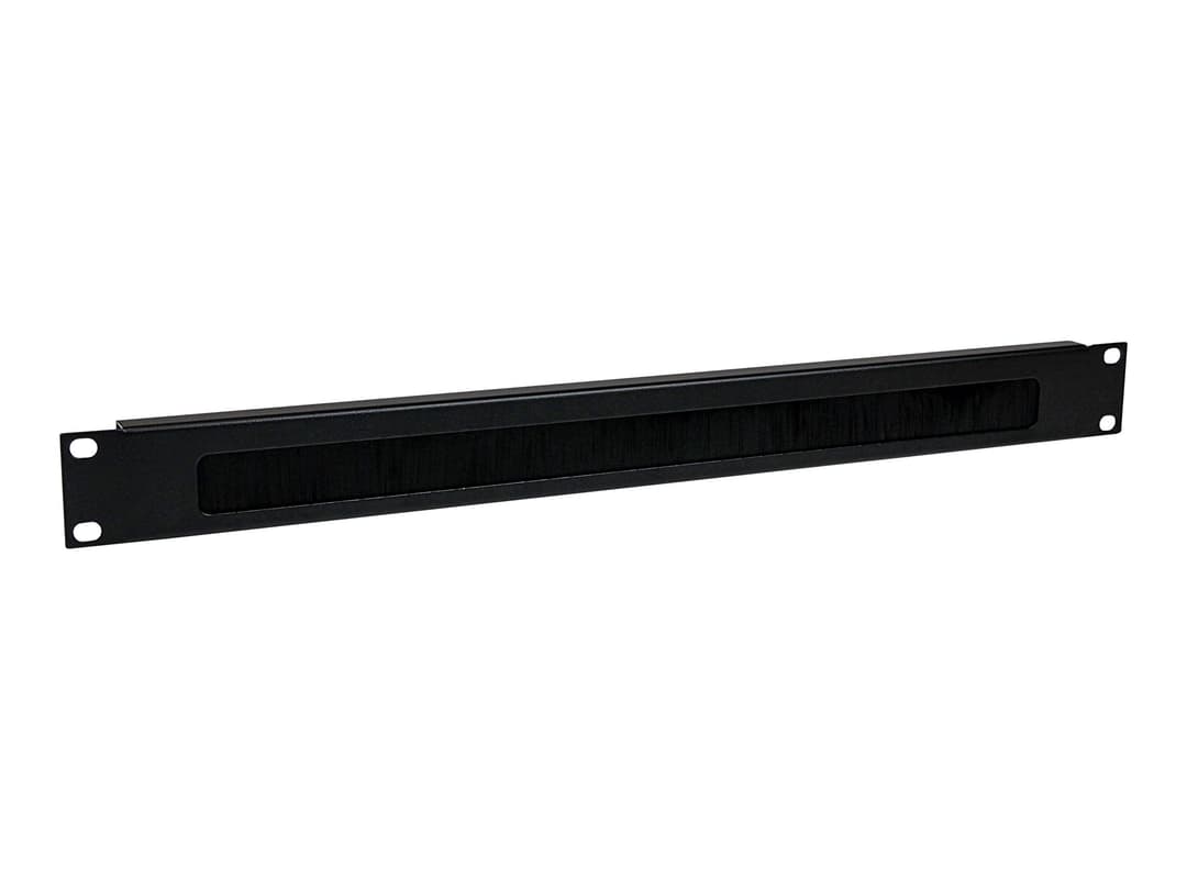 StarTech 1U Brush Strip Cable Management Panel Black - Image 1